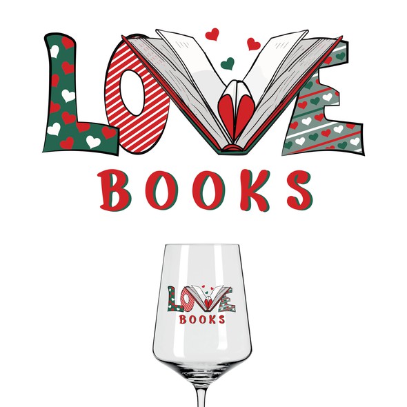 Illustration with the title 'Love reading concept'