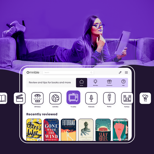 Review design with the title ' Omnible'