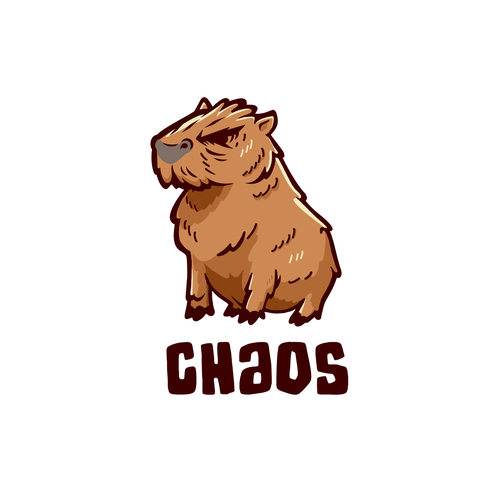 Chaos logo with the title 'Intense looking Capybara logo for Chaos'