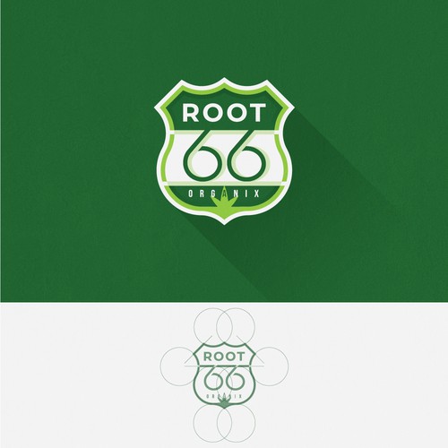 Emblem brand with the title 'root 66 logo'
