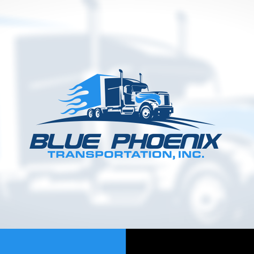 Truck brand with the title 'truck logo for blue phoenix'