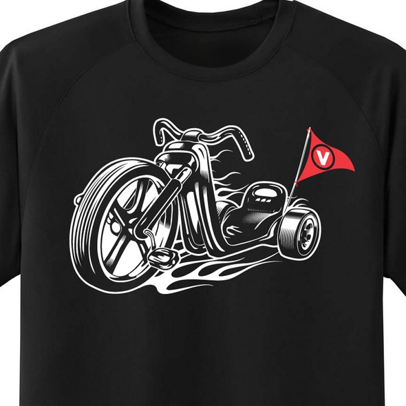 Unique t-shirt with the title 'Hot Rod Tricycle'