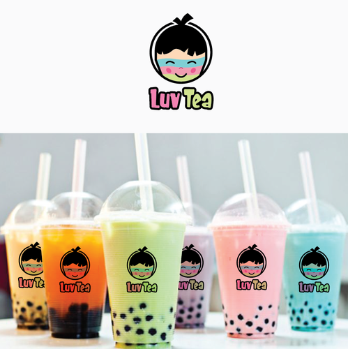Bubble tea design with the title 'LUV TEA'