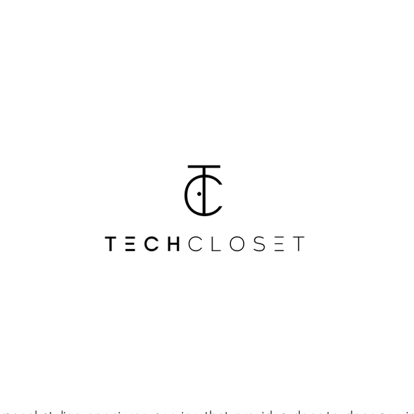Closet logo with the title 'Winning Design for Tech Closet - Minimilist'