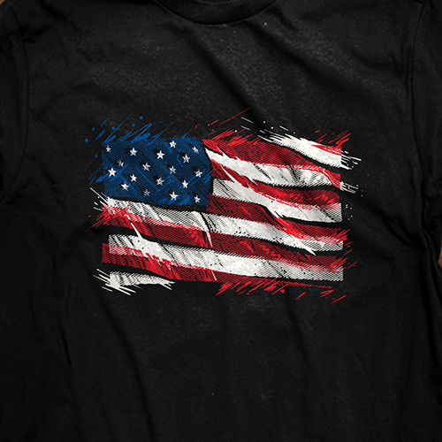 Kickass t-shirt with the title 'badass US flag'