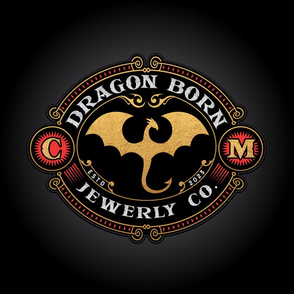 Dragon logo with the title 'Update logo for Jewelry  Business'