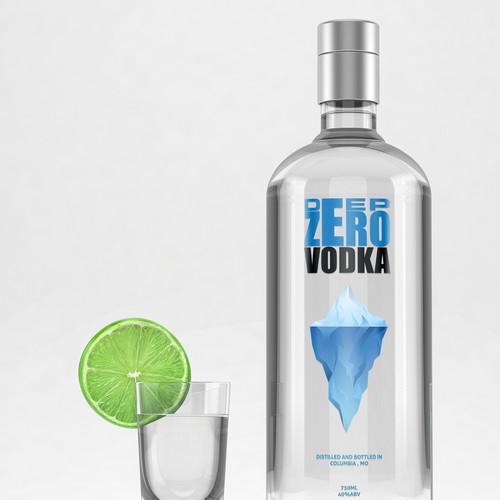 Packaging label with the title 'vodka label'