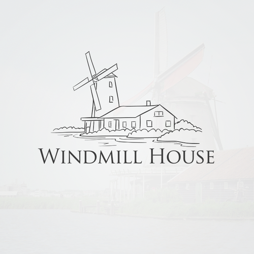 Windmill design with the title 'Logo Illustration'