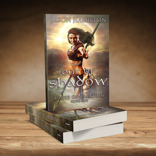 Epic fantasy book cover with the title 'Cover concept for Out of Shadow'