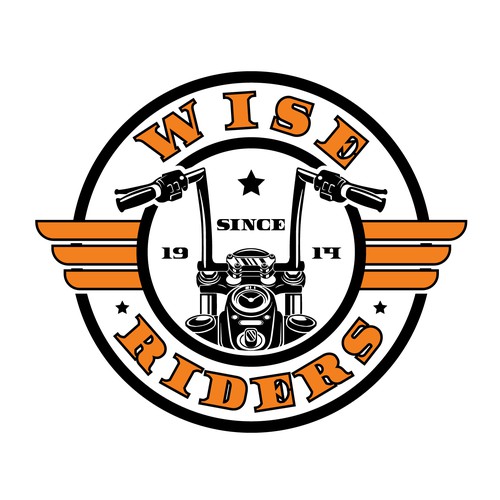 Biker logo with the title 'Logo for Harley-Davidson dealer group'
