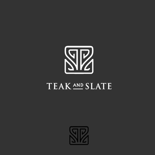 Wood design with the title 'Teak and Slate'