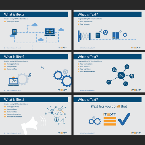 PDF design with the title 'iText'