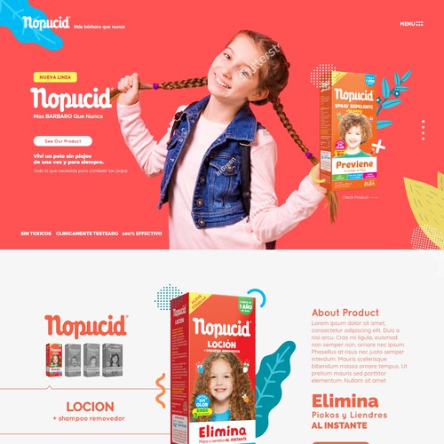 Kid website with the title 'Nopucid Page Design'