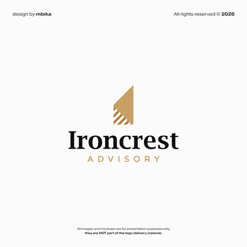 Accounting logo with the title 'Ironcrest Advisory Logo Design'