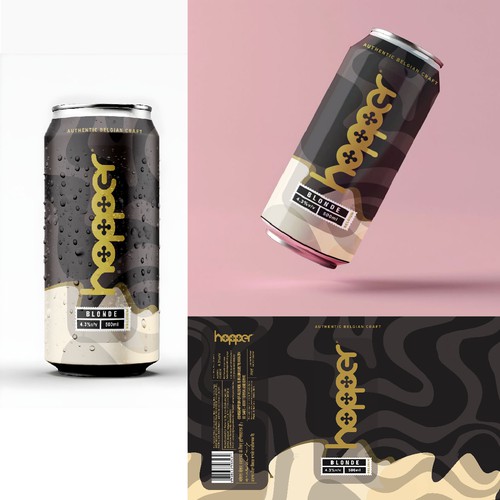 Branding label with the title 'Beer Can Label Design'
