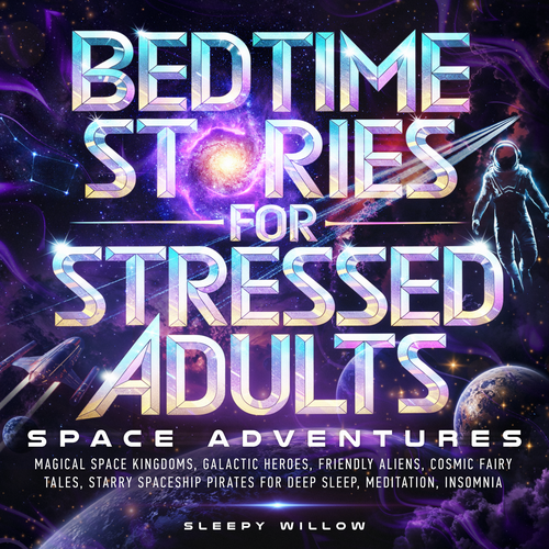 Cinematic design with the title 'Epic Sci-Fi Audiobook'