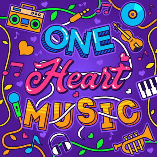 Cover illustration with the title 'One Heart Music Vol. 2'