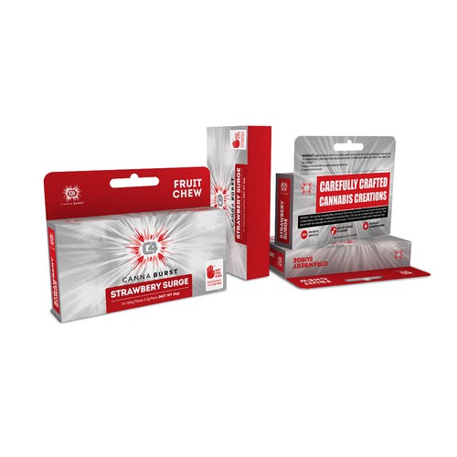 Candy packaging with the title 'C4 Canna Burst Packaging Design'