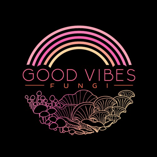 Rainbow design with the title 'Logo for Good Vibes Fungi'