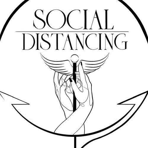 Hand illustration with the title 'Yacht logo'