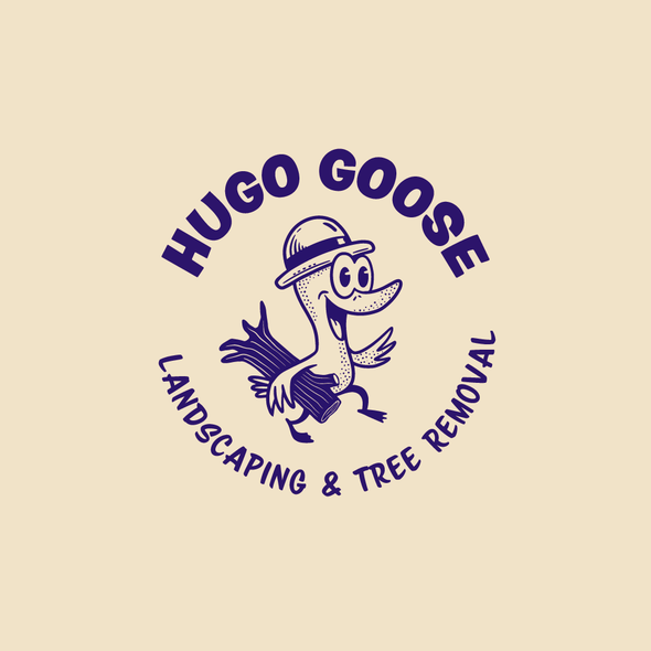 Duck design with the title 'Retro goose/ duck logo'