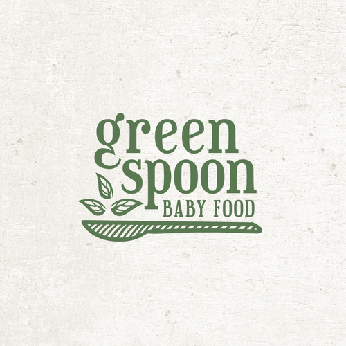 Spoon logo with the title 'Baby Food Logo'