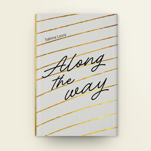 Poetry book cover with the title 'Minimalist Poetry Book Cover with Gold'