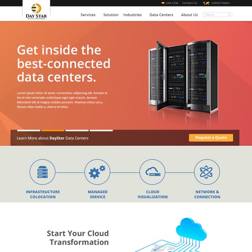 Hosting design with the title 'Day Star - Hosting Company'