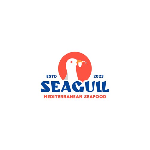 Seagull design with the title 'Seagull Restaurant Logo'
