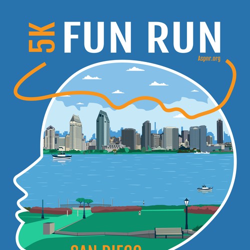 Medical t-shirt with the title 'tshirt design 5k fun run for aspnr.org annual meeting 2003'