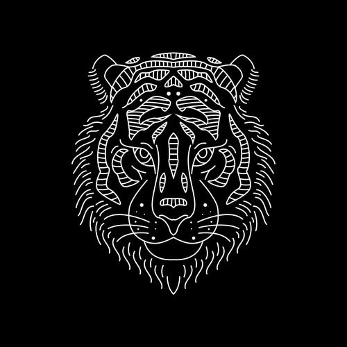 Pattern t-shirt with the title 'WILD TIGER'