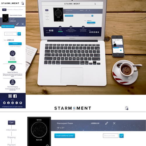 Cart design with the title 'Cart design for E-commerce site'
