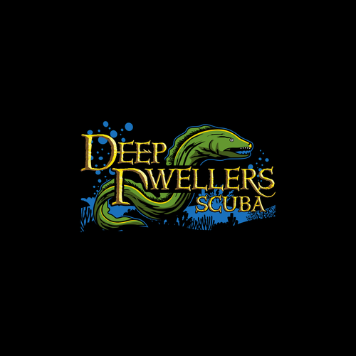 Scuba logo with the title 'Deep Dwellers Scuba'