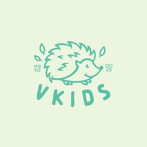 Hedgehog design with the title 'Vkids'