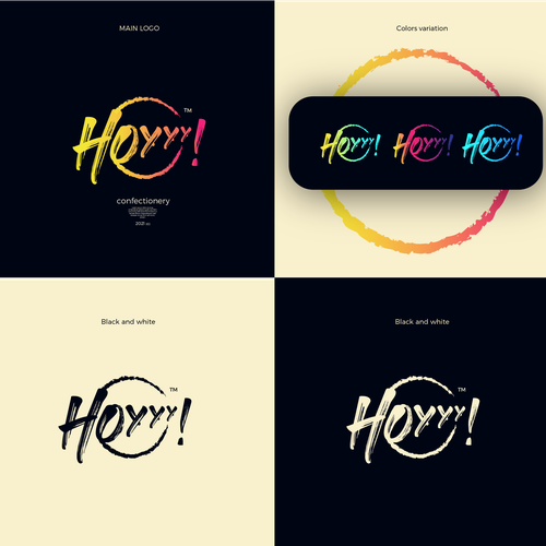 Confectionery logo with the title 'yoyyy logo design'