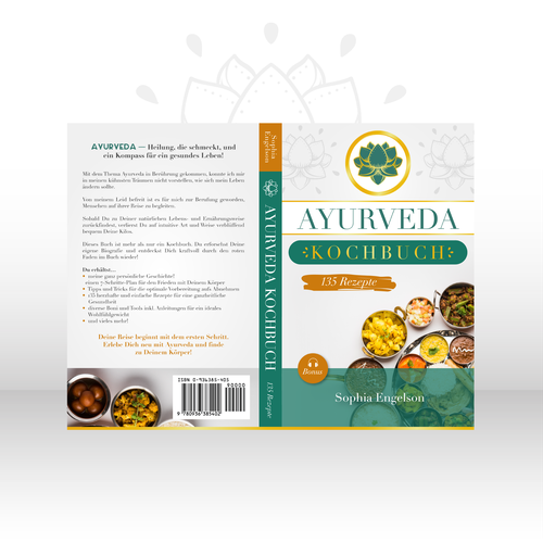 Food book cover with the title 'Modern Ayurveda cookbook'