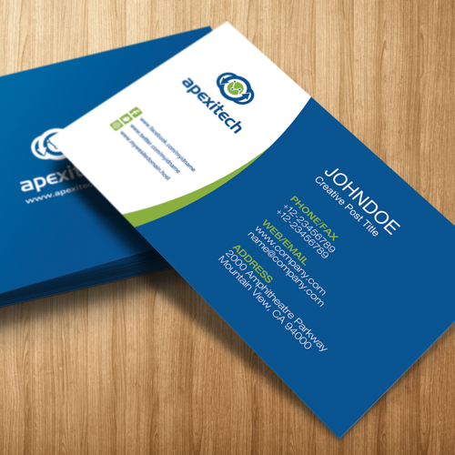 Corporate brand with the title 'a full brand identity for "apexitech"'