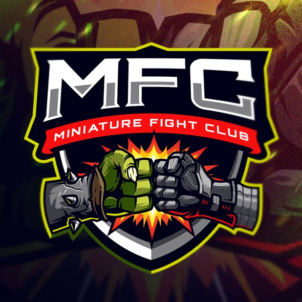 Transparent background YouTube logo with the title 'Miniature Fight Club'