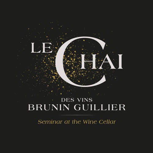 Champagne bottle logo with the title 'Logo for a seminar room related to wine '