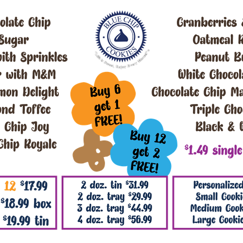 Cookie design with the title 'Digital menu screen'