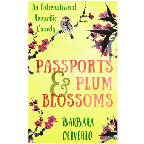 Feminine book cover with the title 'Book cover for a romantic comedy'