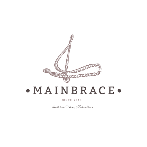 Yacht logo with the title 'Mainbrace - Vintage Rum Logo design'