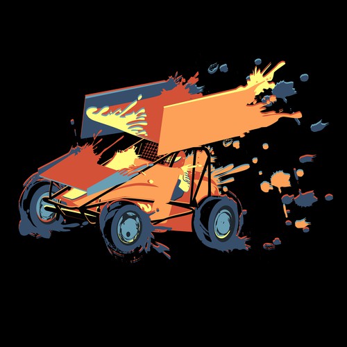 Automotive illustration with the title 'Art Piece for Multi Printz'