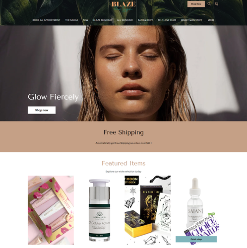 Lips design with the title 'SQUARESPACE WEBSITE DESIGN FOR SKINCARE SERVICE -BLAZE SPA'