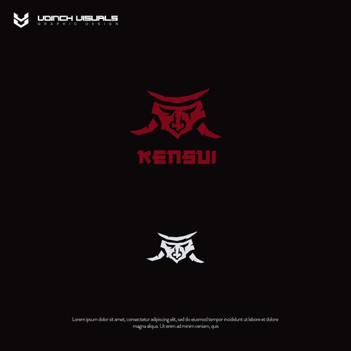Samurai logo with the title 'Logo concept for Kensui'