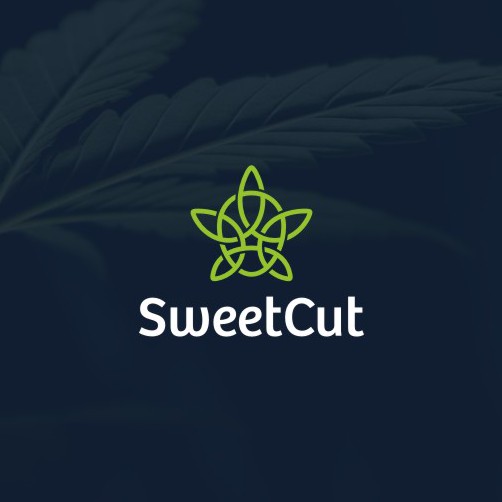 Simple modern logo with the title 'Modern Design for Sweet Cut, a Marijuana Cultivation Company'