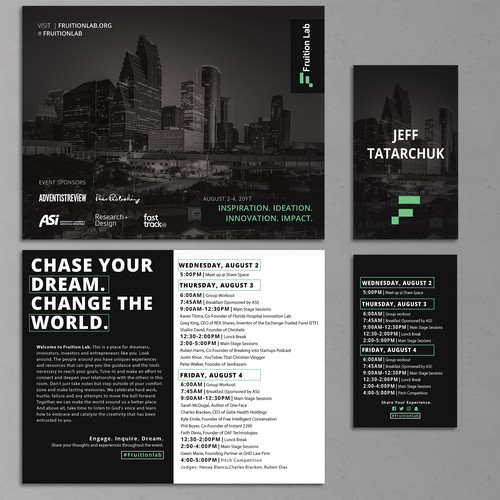 Name card design with the title 'Minimalist Design for Entrepreneurship Conference'