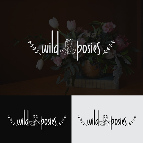 Corporate identity logo with the title 'Logo concept for Wild Posies'