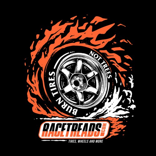 Fire t-shirt with the title 'Burn Tires'