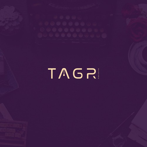 Fountain pen logo with the title 'TAGR'